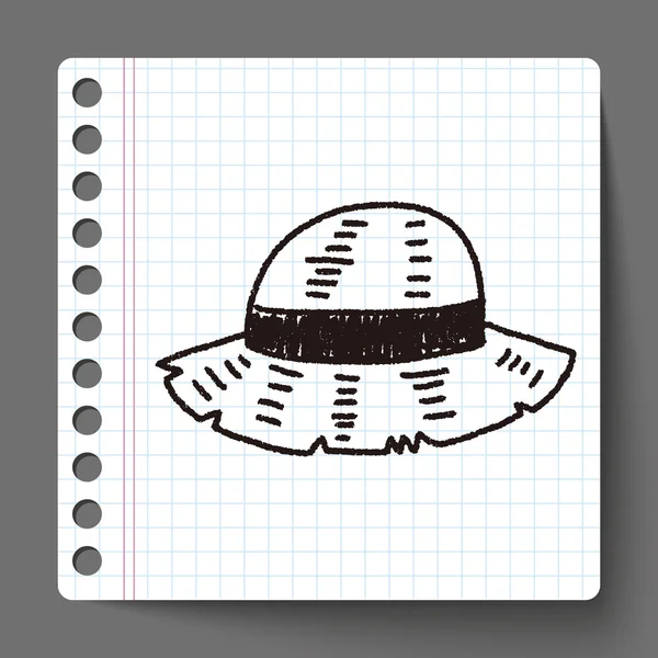 Garabato Sombrero de paja — Vector de stock