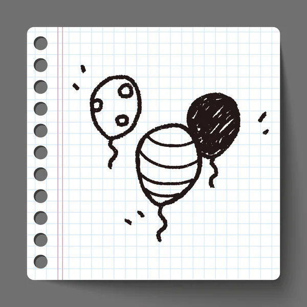 Ballon doodle — Image vectorielle