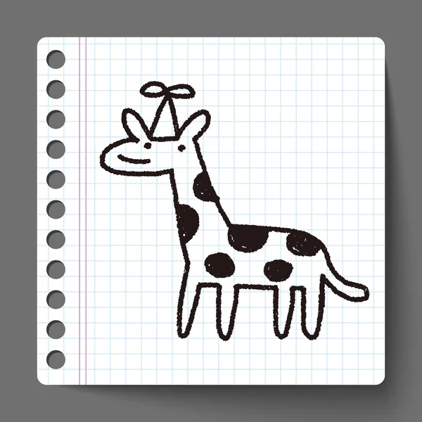Doodle narozeniny žirafa — Stockový vektor