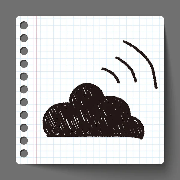 Internet cloud doodle drawing — Stock Vector