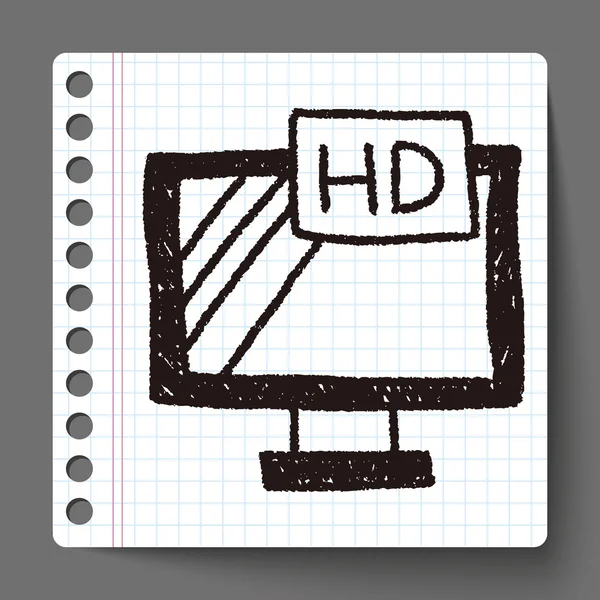 Disegno doodle televisione — Vettoriale Stock