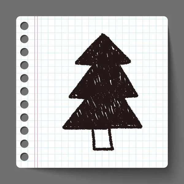 Dessin de gribouillage arbre de Noël — Image vectorielle