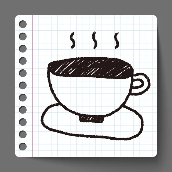 Kaffee-Doodle-Zeichnung — Stockvektor