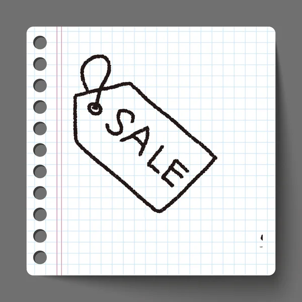 Prodej značek doodle kresba — Stockový vektor