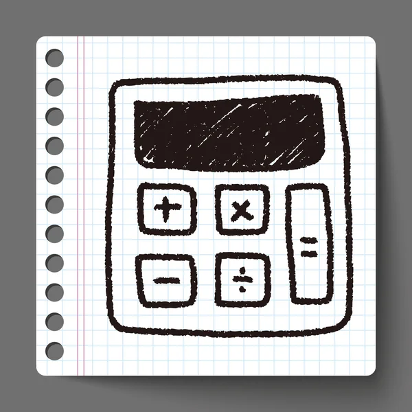 Calculatrice dessin doodle — Image vectorielle