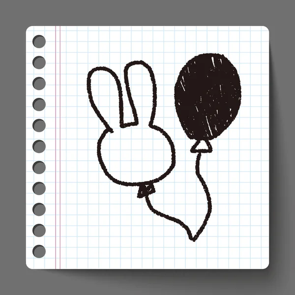 Disegno doodle palloncino — Vettoriale Stock