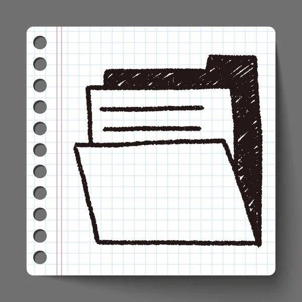 Cuaderno archivos garabato dibujo — Vector de stock