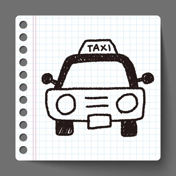 Taxi doodle drawing — Stock Vector