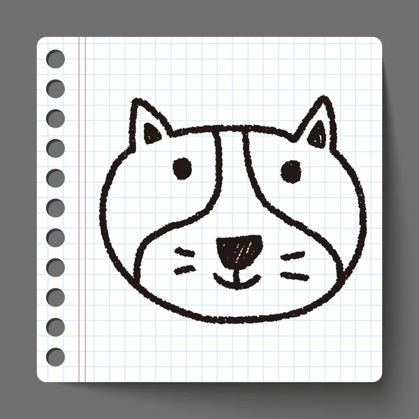 Hond doodle tekening — Stockvector