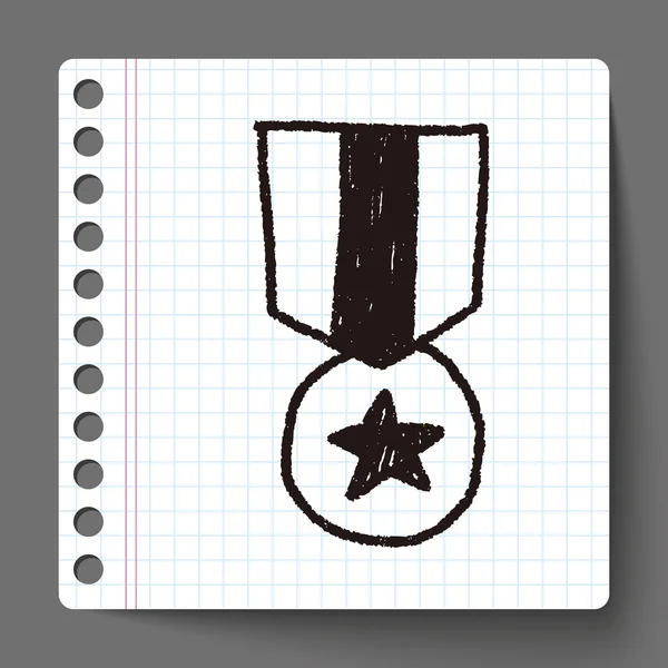 Dessin de doodle Médaille — Image vectorielle