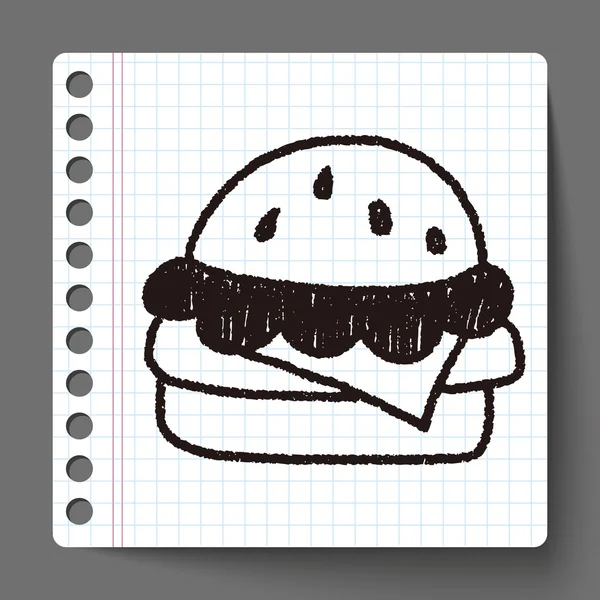 汉堡包涂鸦绘图 — 图库矢量图片