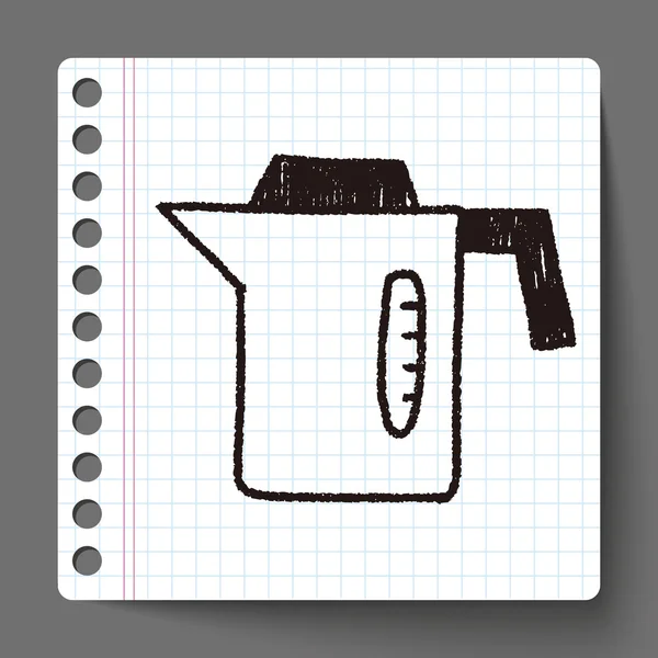 Ustensiles de cuisine bouillotte dessin doodle — Image vectorielle