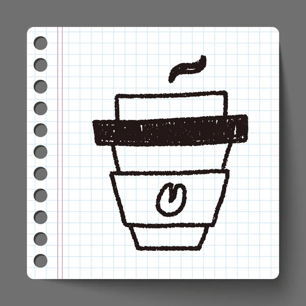 Disegno di scarabocchi di caffè — Vettoriale Stock