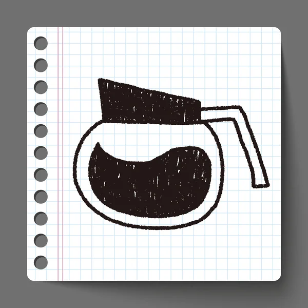 Kahve doodle çizim — Stok Vektör