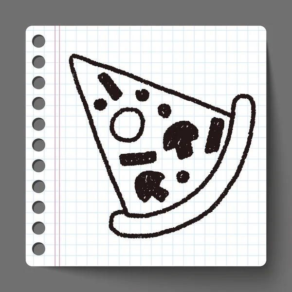 Pizza doodle rysunku — Wektor stockowy