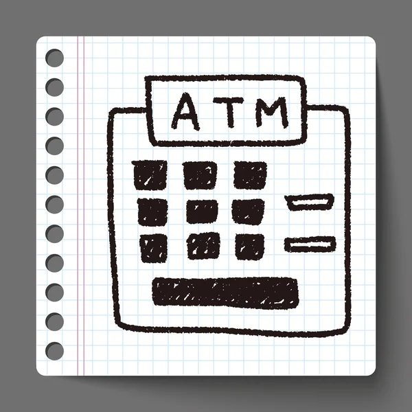 ATM doodle tekening — Stockvector