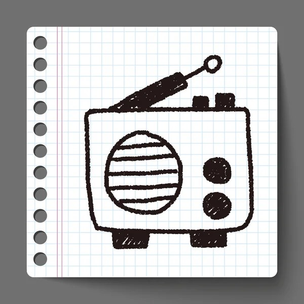 Radio doodle tekening — Stockvector