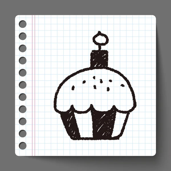 Cupcake doodle drawing — Stock Vector