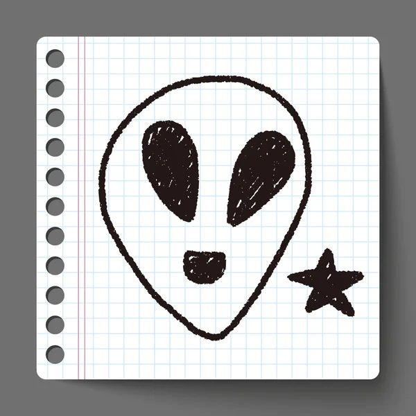 Dessin de doodle extraterrestre — Image vectorielle