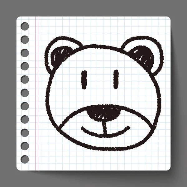 Desenho doodle bebê urso — Vetor de Stock