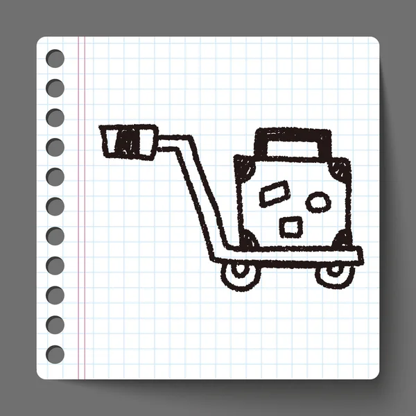 Trolley doodle drawing — Stock Vector