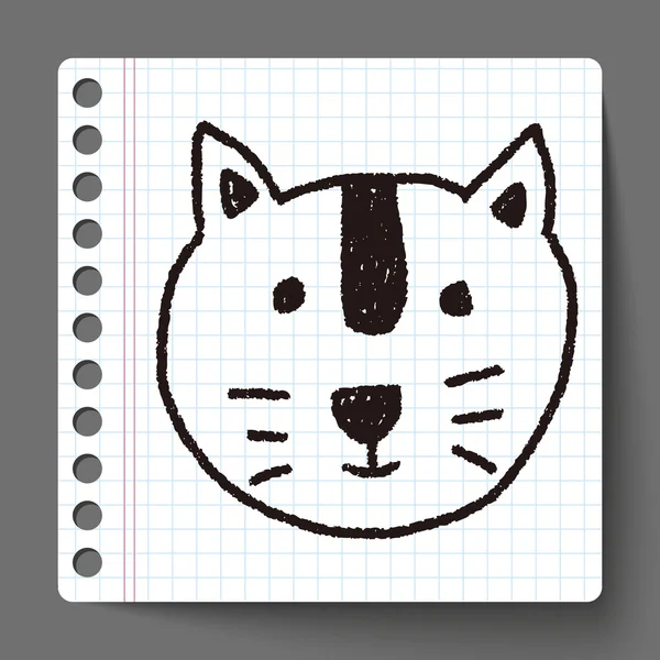 Dierlijke kat doodle tekening — Stockvector