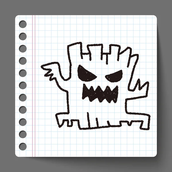 Halloween tree doodle kresba — Stockový vektor