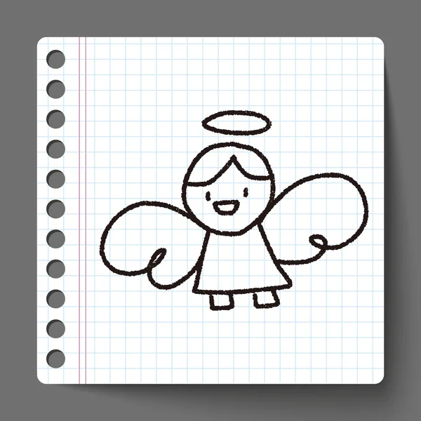 Desenho doodle anjo — Vetor de Stock