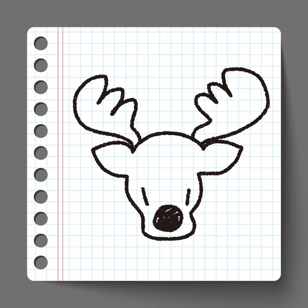 Disegno doodle renne — Vettoriale Stock