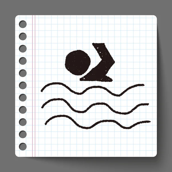 Pływak doodle rysunku — Wektor stockowy