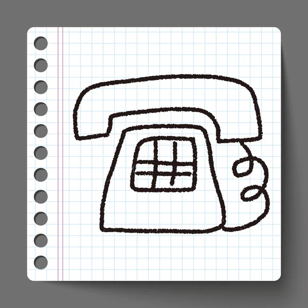 Dessin de doodle téléphone — Image vectorielle