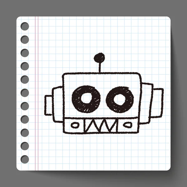 Desenho doodle robô — Vetor de Stock