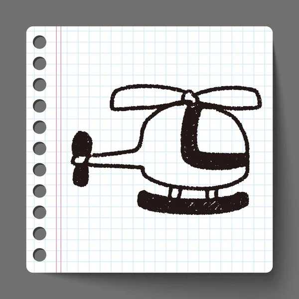Helikopter doodle ritning — Stock vektor