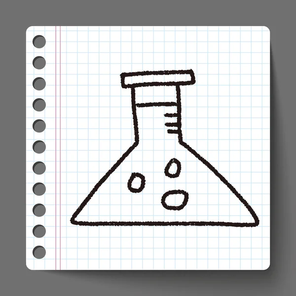 Experimenten flaska doodle ritning — Stock vektor