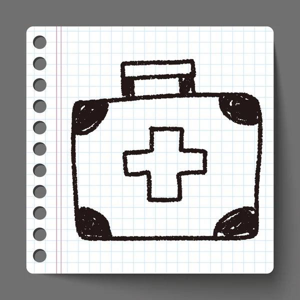 Médecine cas doodle dessin — Image vectorielle