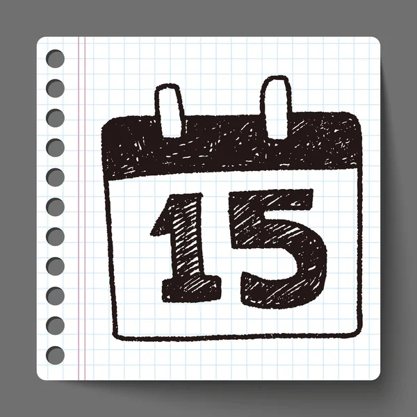 Doodle kalender — Stok Vektör