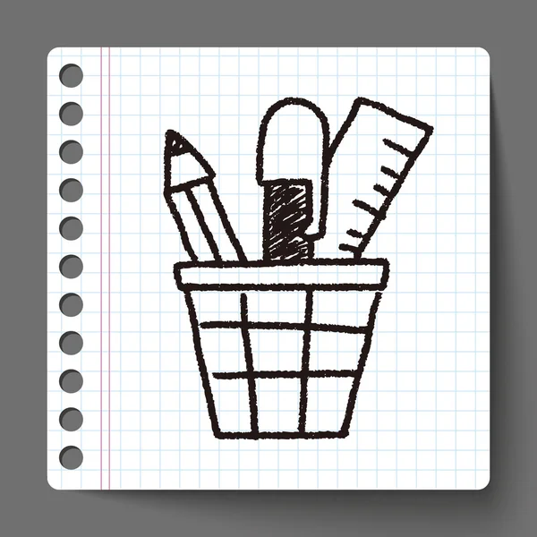 Caso caneta doodle — Vetor de Stock