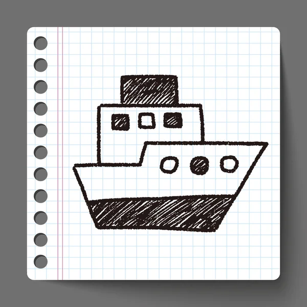 Barco doodle —  Vetores de Stock
