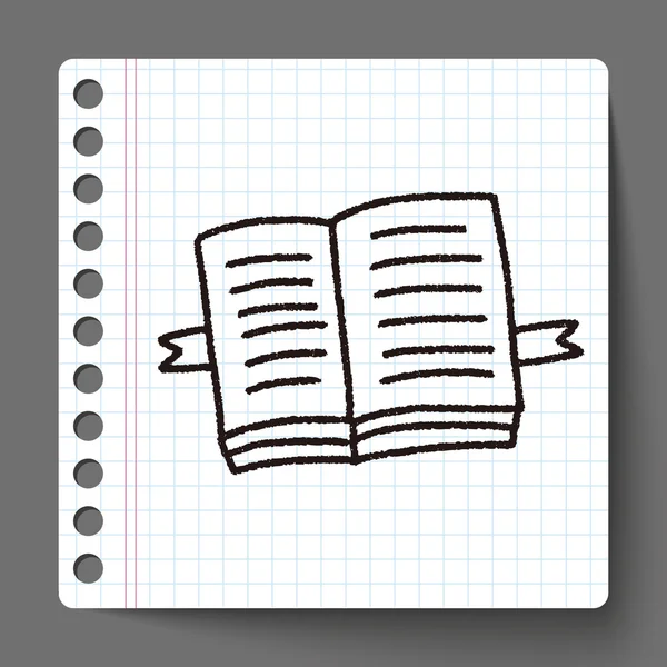 Doodle otevřená kniha — Stockový vektor