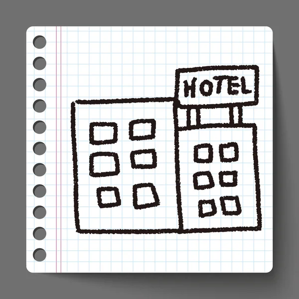 Hotel doodle — Vector de stock