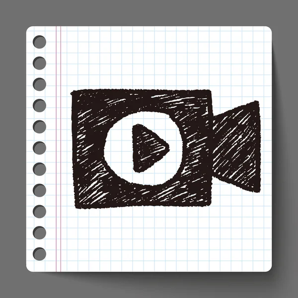 Doodle lecture vidéo — Image vectorielle