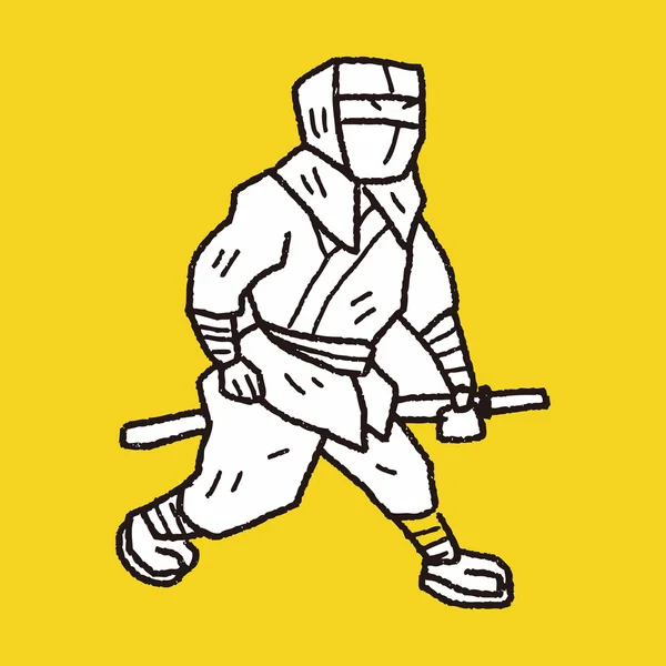 Doodle ninja —  Vetores de Stock