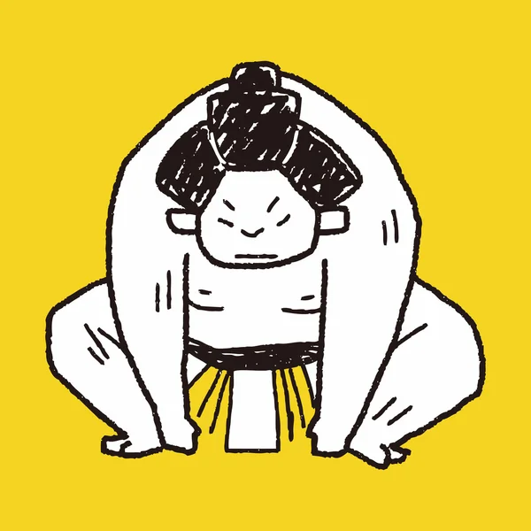 Sumo doodle — Stok Vektör