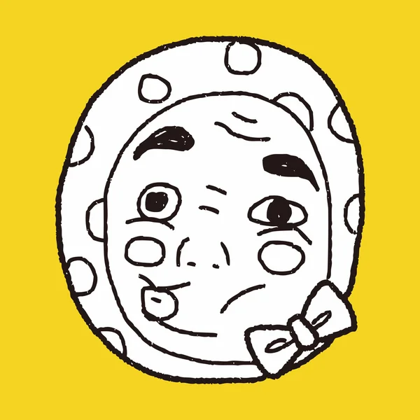 Japonsko zloděj masku doodle — Stockový vektor