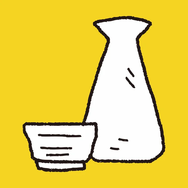 Garabato de sake — Vector de stock