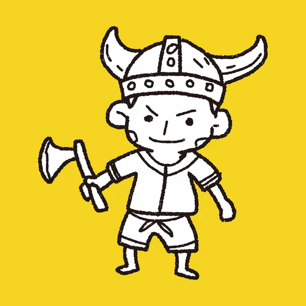 Viking doodle — Stok Vektör