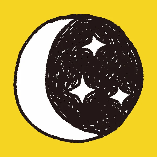 月亮星星涂鸦 — 图库矢量图片