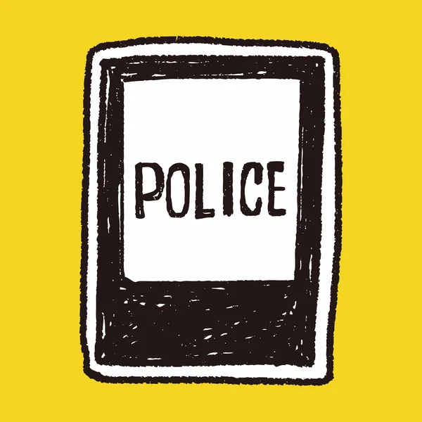 Poste de police doodle — Image vectorielle