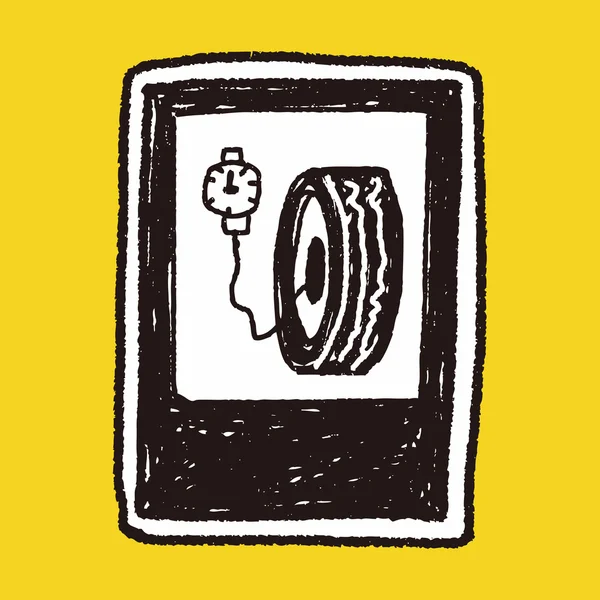 Signe de roue doodle — Image vectorielle