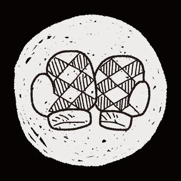 Gants d'hiver gribouille — Image vectorielle